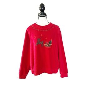 Alia Petites Vibrant Christmas Crewneck Sweater Fall/Winter